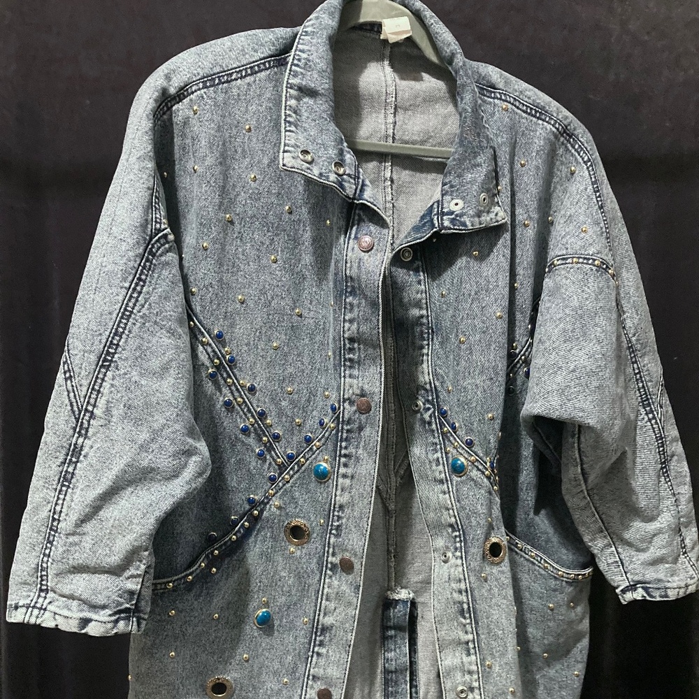 Vintage 80s Oversized Route 66 Denim Jacket with Embellishments Fashion Levi’s